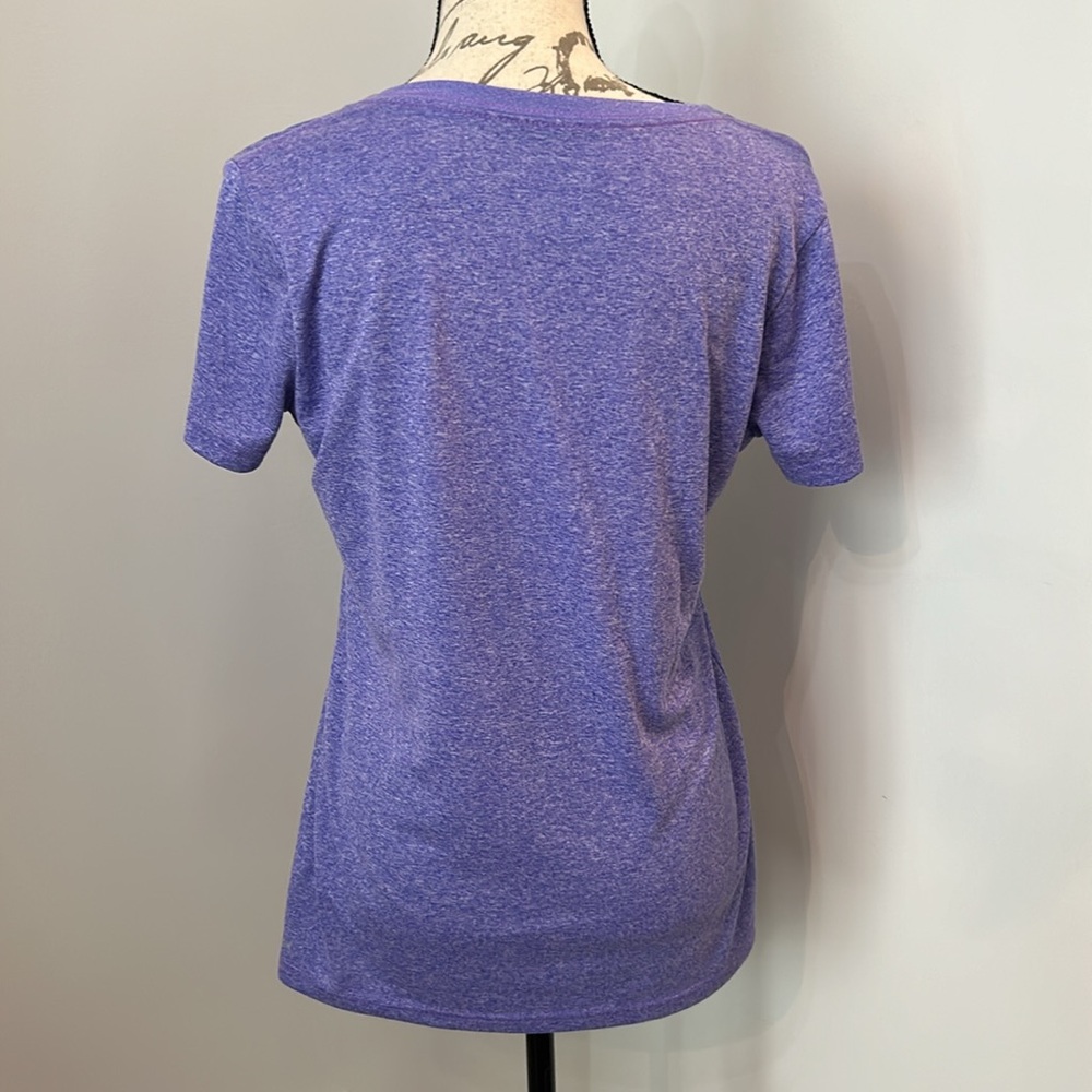 Reebok Dri-Fit Top Short Sleeve Shirt V-neck Purple Casual Size Medium NWOT - Picture 4 of 6